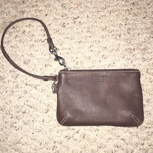 Brown coach wristlet
